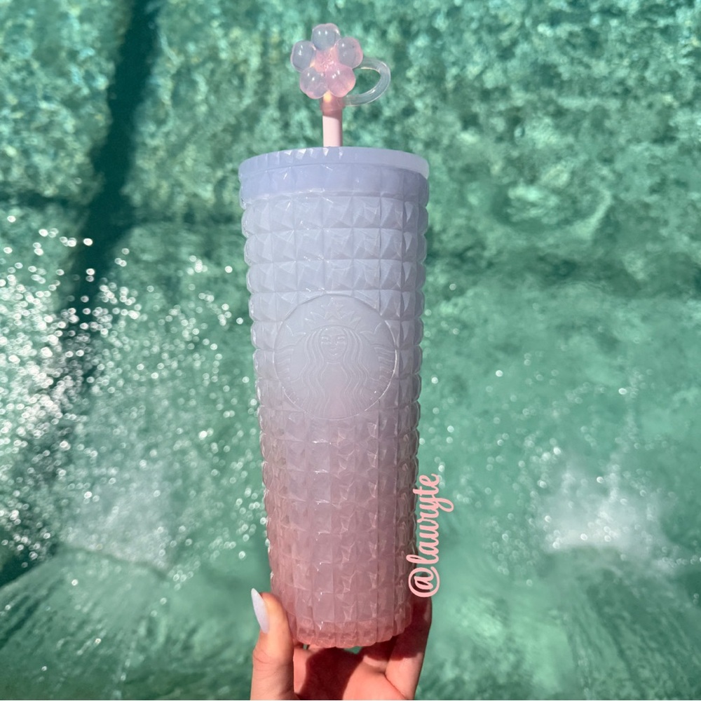 Starbucks 2026 Cherry Blossom Topper Pink Ombre Bubble Tumbler